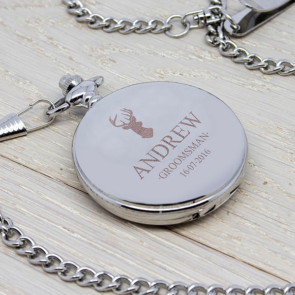 Personalised Groomsman Icon Collection Pocket Watch