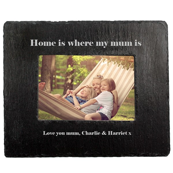 Home Is Where Mum Is Slate Photoframe