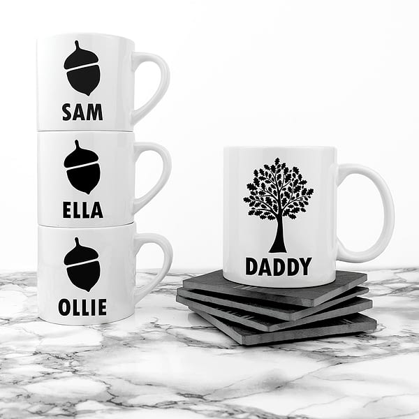 Personalised Daddy & Me Acorn Mugs