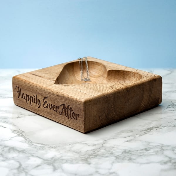 Personalised Solid Oak Trinket Dish