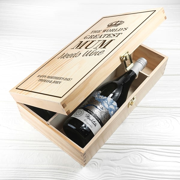 Personalised World's Greatest Mum Wine Box