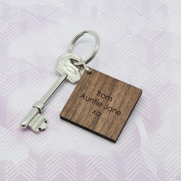 Decorative Initial Wooden Keyring