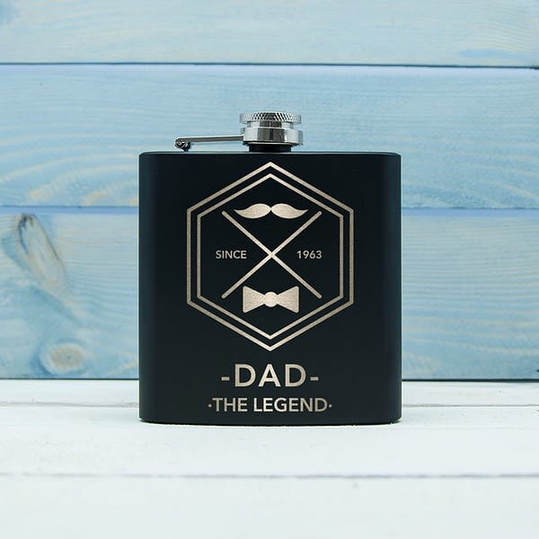 Legend Dad's Black Hip Flask