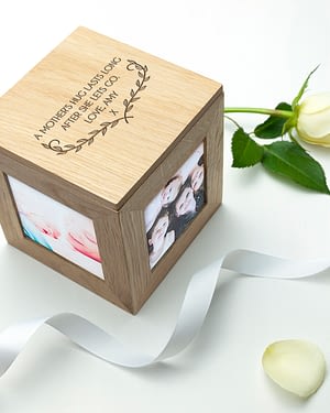 Personalised Mother's Love Oak Photo Cube