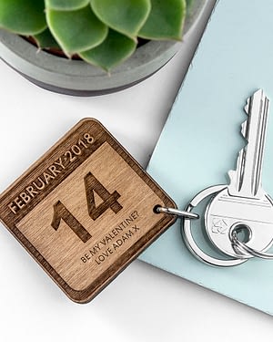 Personalised Special Calendar Day Square Keyring