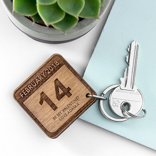 Personalised Special Calendar Day Square Keyring