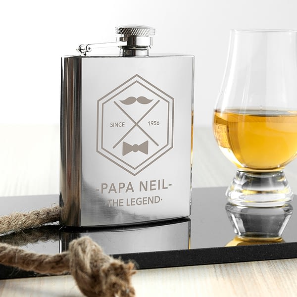 Legend Dad's Silver Hip Flask