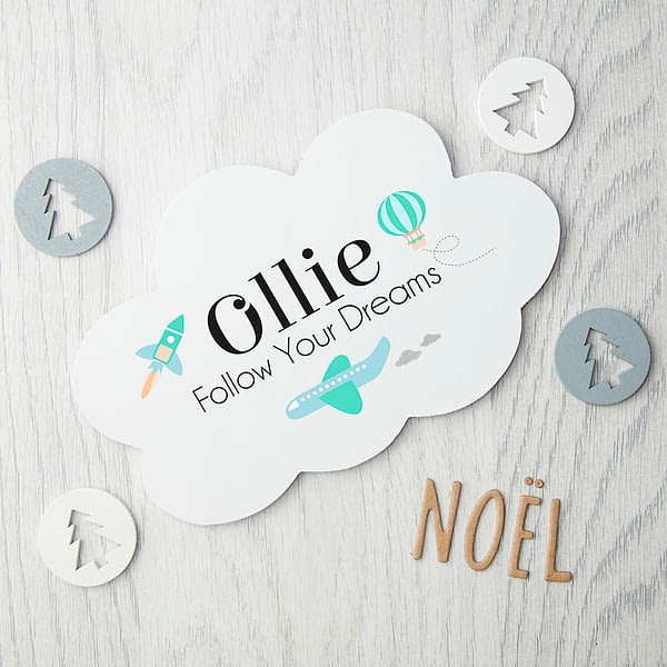 Personalised Follow Your Dreams Cloud Wall Hanging