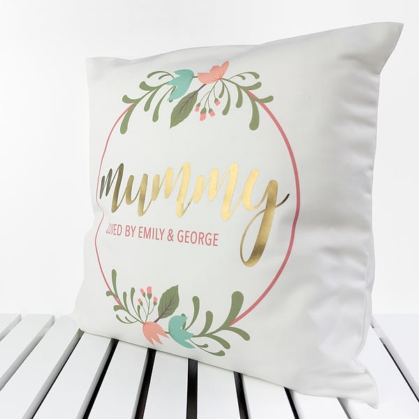 Personalised Floral Wreath Cushion Cover