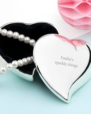 Personalised Miniature Heart Trinket Box