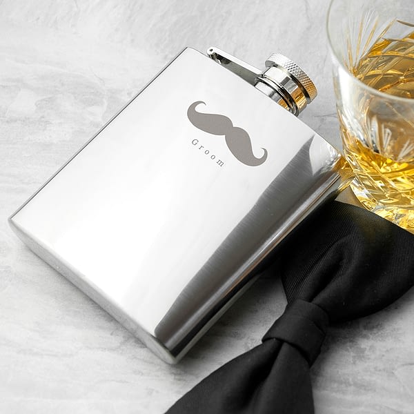 Moustache 6oz Hip Flask