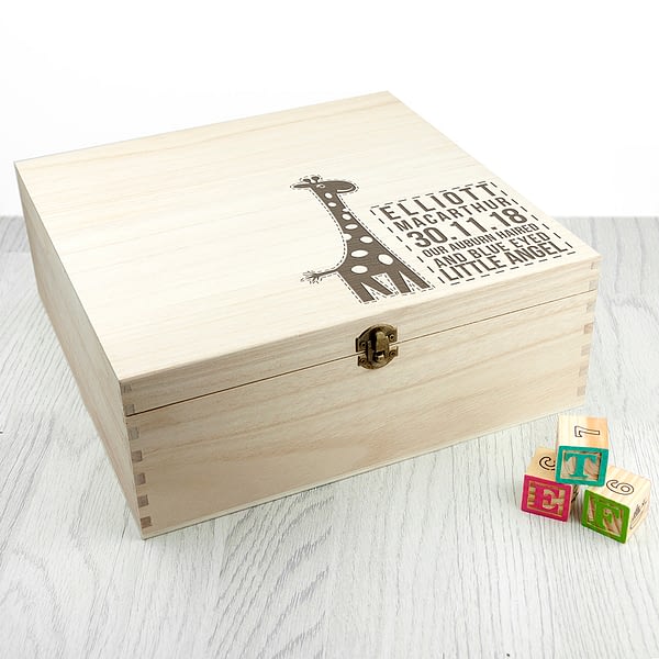 Personalised Baby Giraffe Keepsake Box