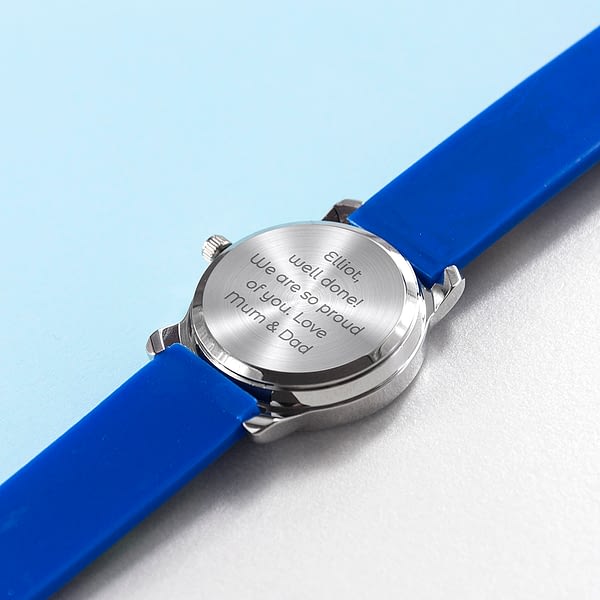 Kids Personalised Blue Football Watch