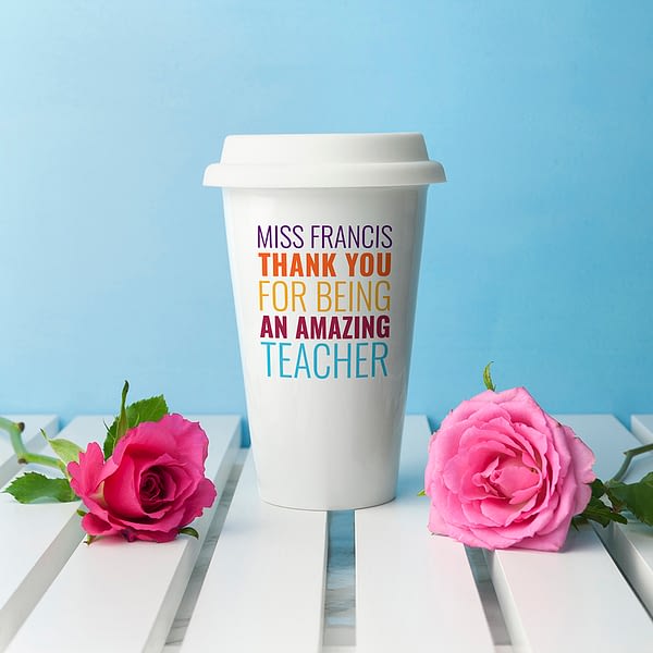 Personalised Amazing Teacher Travel Mug