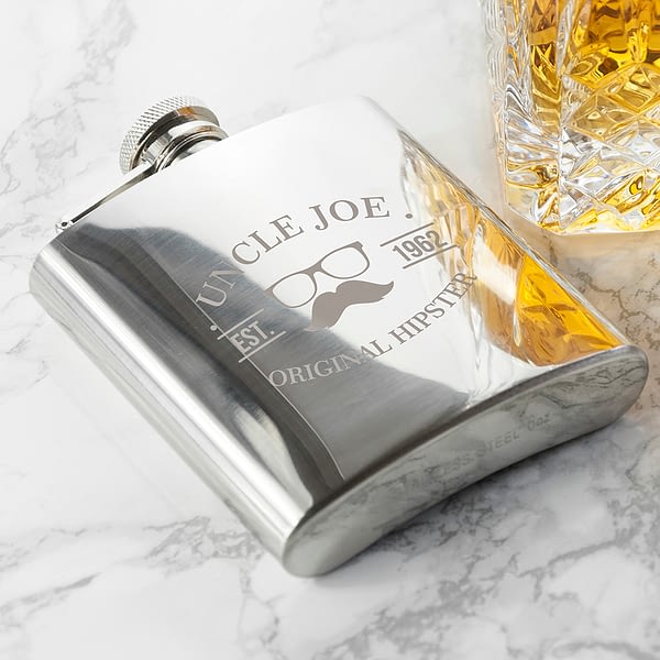 Original Hipster's Silver Hip Flask