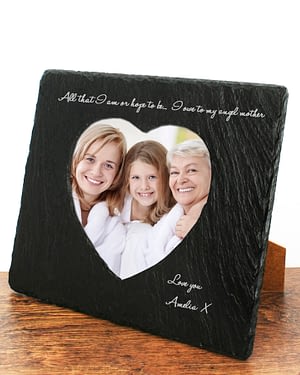 Angel Mother Heart Slate Photoframe