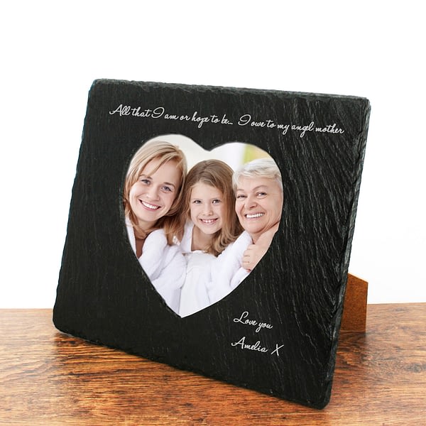 Angel Mother Heart Slate Photoframe