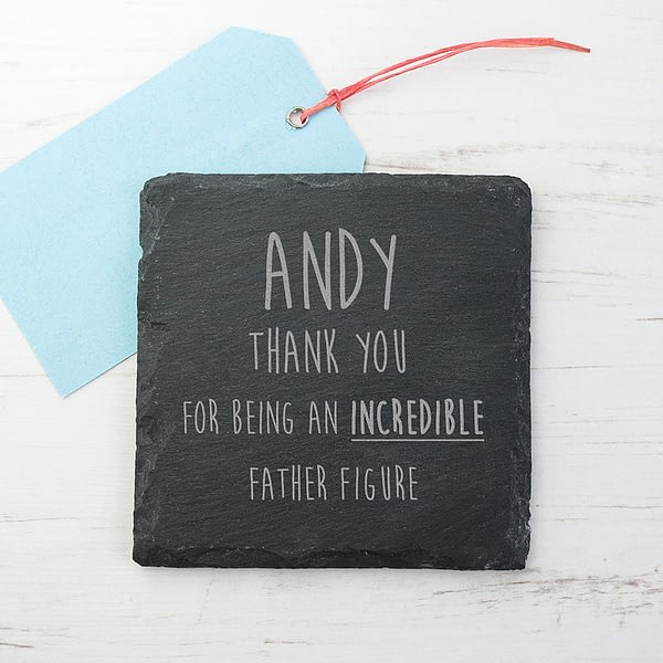 Incredible Father Figure Square Slate Keepsake