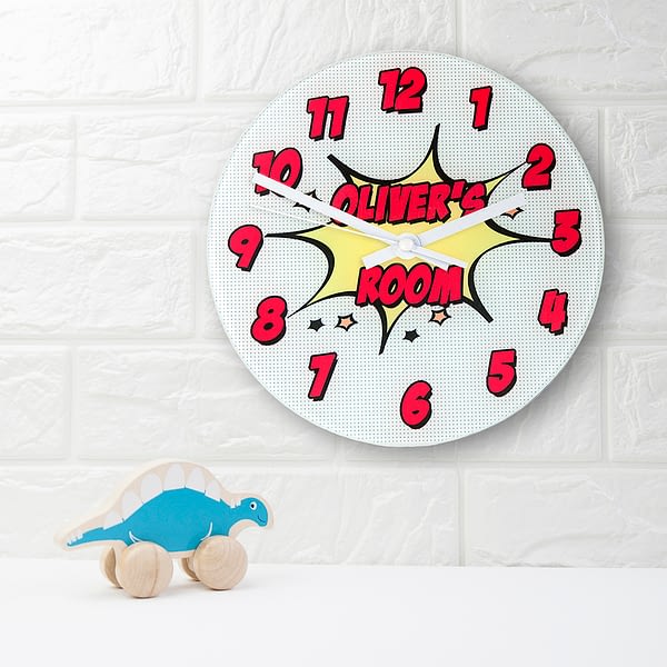 Pow! Personalised Comic Wall Clock