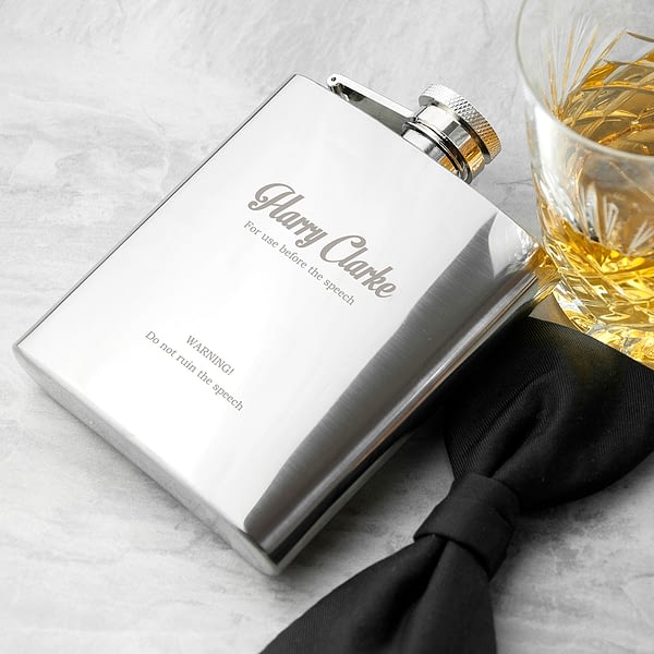 Best Man The Speech Hip Flask