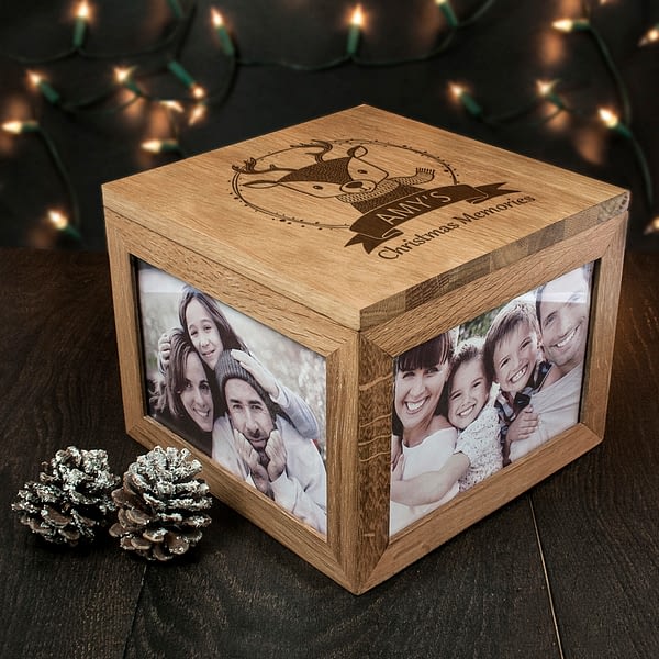 Personalised Woodland Reindeer Christmas Memory Box