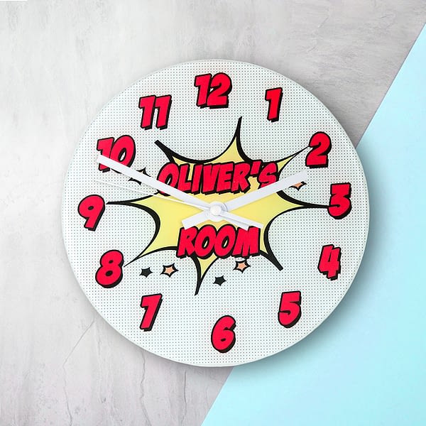 Pow! Personalised Comic Wall Clock