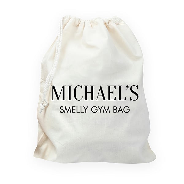 Personalised Cotton Cream Gym Bag