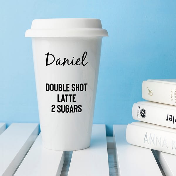 Personalised Name and Order Ceramic Travel Mug