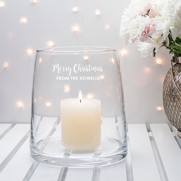 Personalised LSA Christmas Table Storm Lantern Large