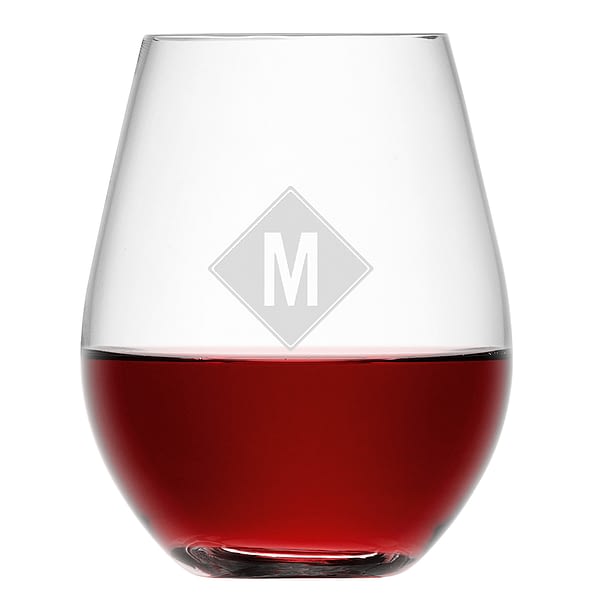 LSA Monogrammed Stemless Red Wine Glass