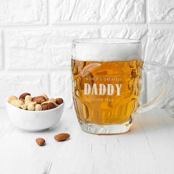 Personalised Father's Day Dimpled Beer Glass