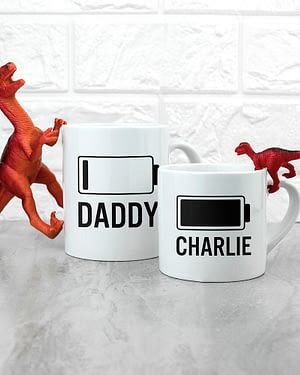 Personalised Daddy & Me Low Battery Mugs