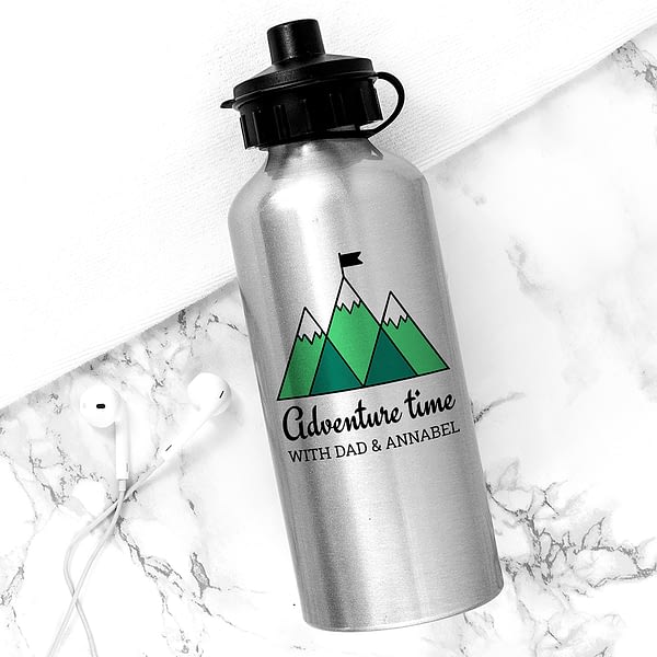 Personalised Adventure Time Silver Water Bottle