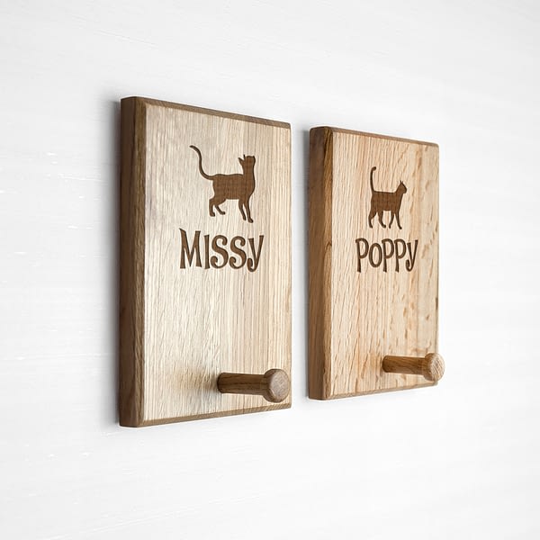 Personalised Cat Silhouette Peg Hook