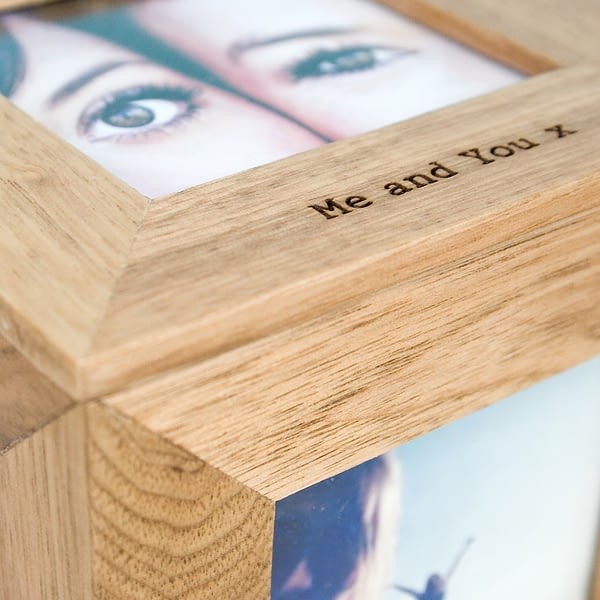 Personalised Oak Photo Cube Keepsake Box