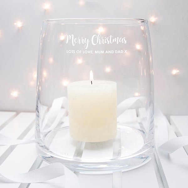 Personalised LSA Christmas Table Storm Lantern Large