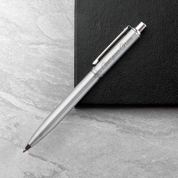 Personalised Sheaffer Brushed Chrome Pen