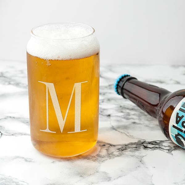 Monogrammed Can Glass