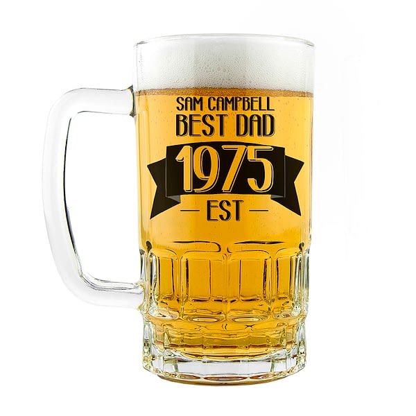 Dad Established In Beer Glass Tankard