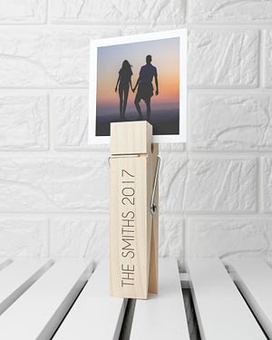 Personalised Wooden Peg Photo Holder