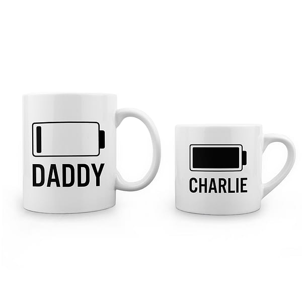 Personalised Daddy & Me Low Battery Mugs