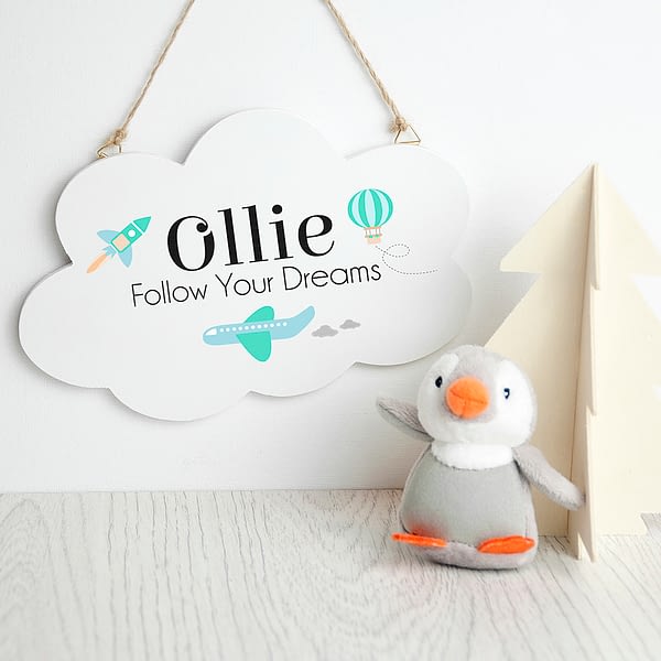 Personalised Follow Your Dreams Cloud Wall Hanging