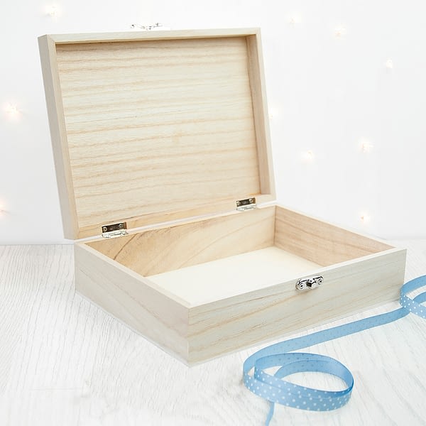 Personalised Gingham Blue Recipe Box