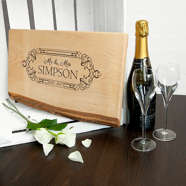 Personalised Wedding Date Rustic Welsh Ash Serving Board