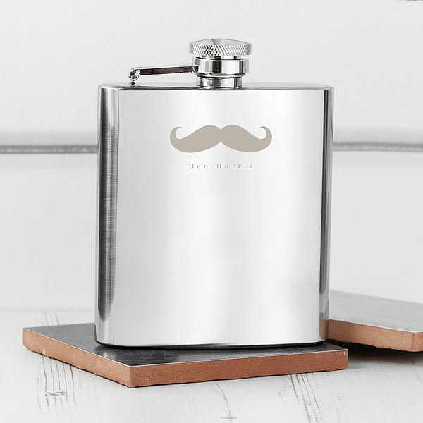 Moustache 6oz Hip Flask