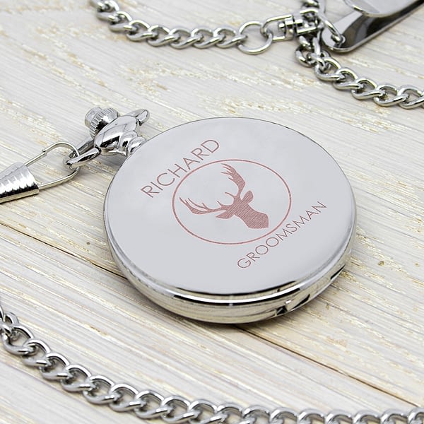 Personalised Groomsman Stag Pocket Watch