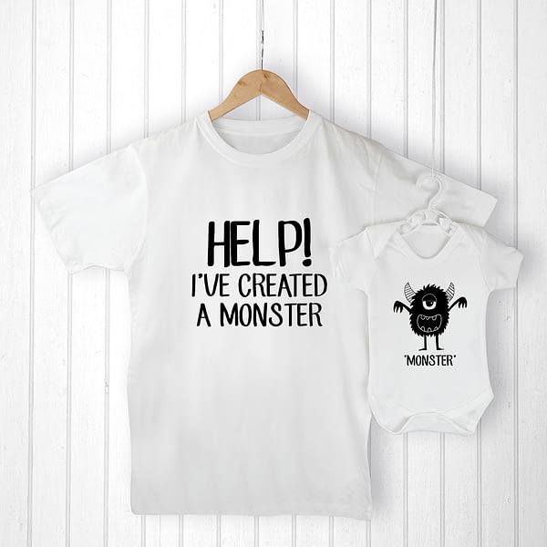 Personalised Daddy and Me Little Monster Set