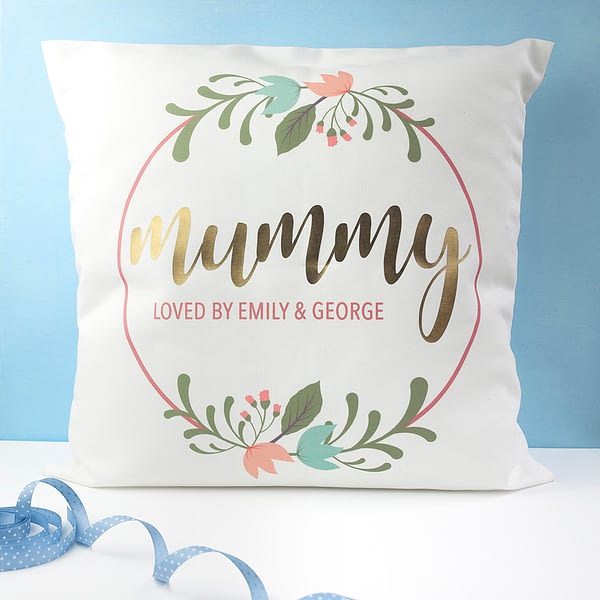 Personalised Floral Wreath Cushion Cover