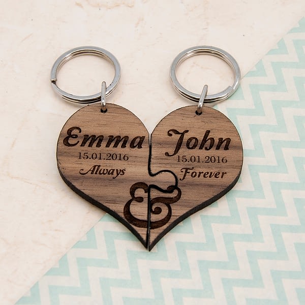 Always & Forever Couples' Jigsaw Keyring