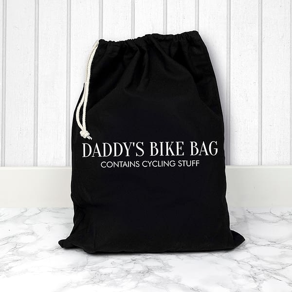 Personalised Cotton Black Gym Bag